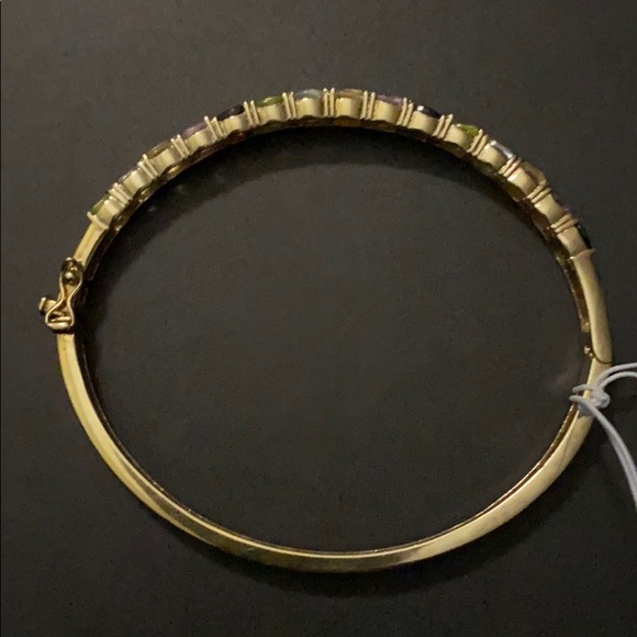 14k Gold over sterling multi colour Gem bracelet - Picture 3 of 7